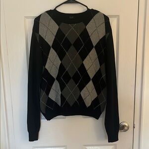 John Galt/ Brandy Melville Black Argyle Sweater Great Condition